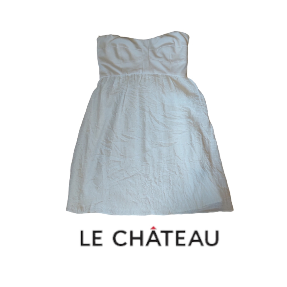 Le Chateau White Strapless Mini Dress